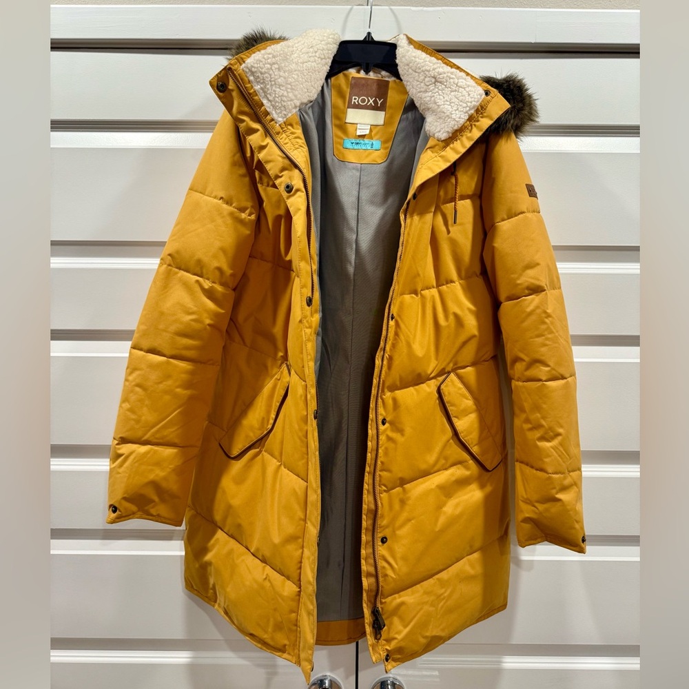 Roxy Mustard Jacket with Sherpa Collar